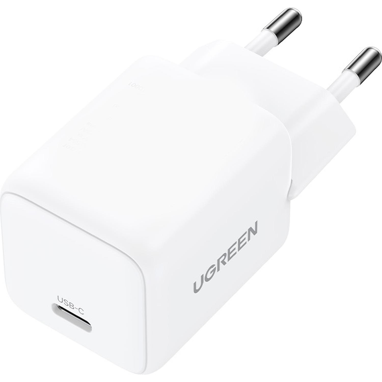 Зарядное устройство UGREEN сетевое X512 (55554) Mini 20W USB-C GaN EU белый - фото 1