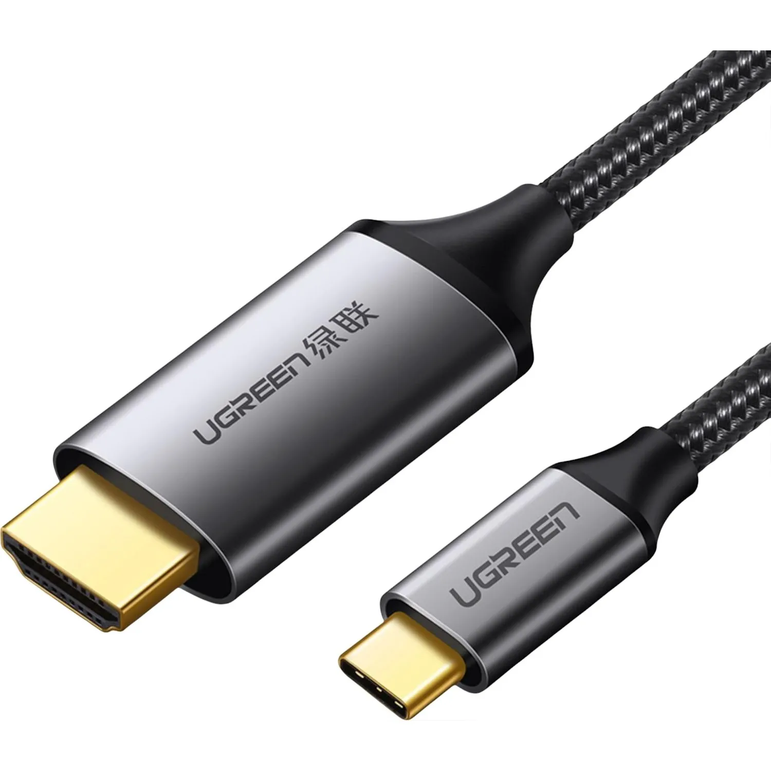 Кабель UGREEN MM142 (50570)USB-C to HDMI M-to-M Aluminum Shell 1,5 м серый - фото 1