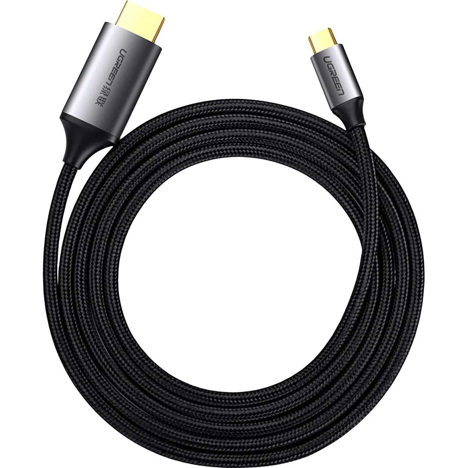 Кабель UGREEN MM142 (50570)USB-C to HDMI M-to-M Aluminum Shell 1,5 м серый - фото 2