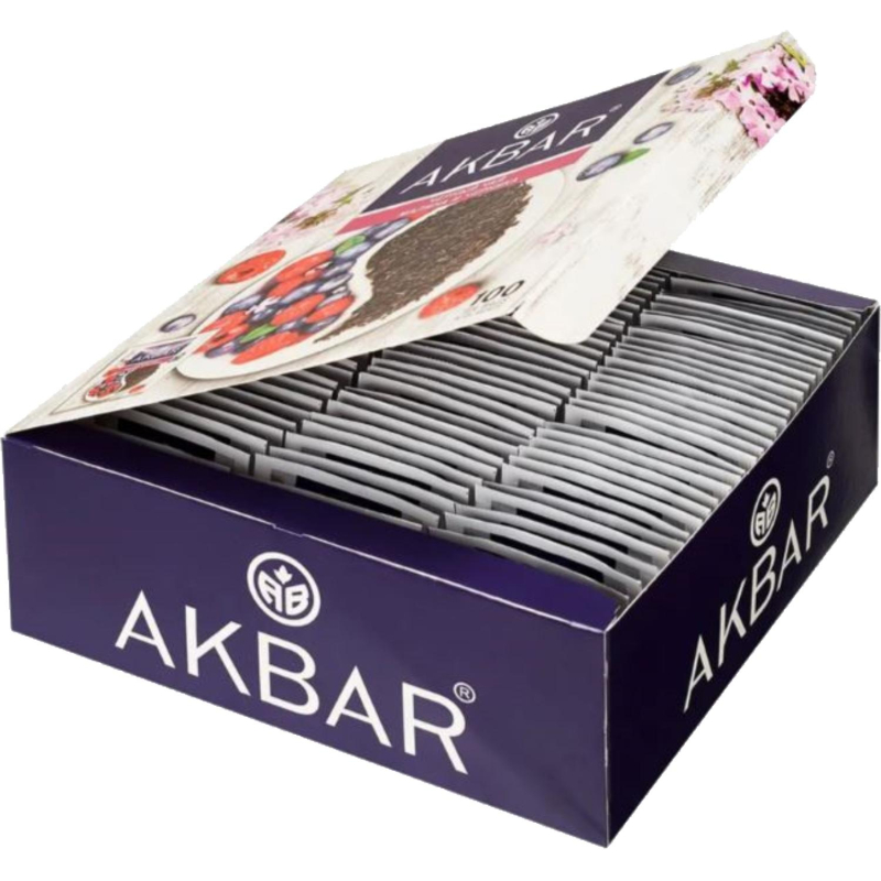 Чай Akbar Малина и Черника черный в пакетиках 100штх1,5г - фото 4