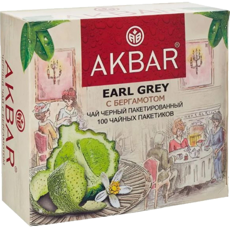Чай Akbar Эрл Грей черный в пакетиках 100штх2г - фото 2