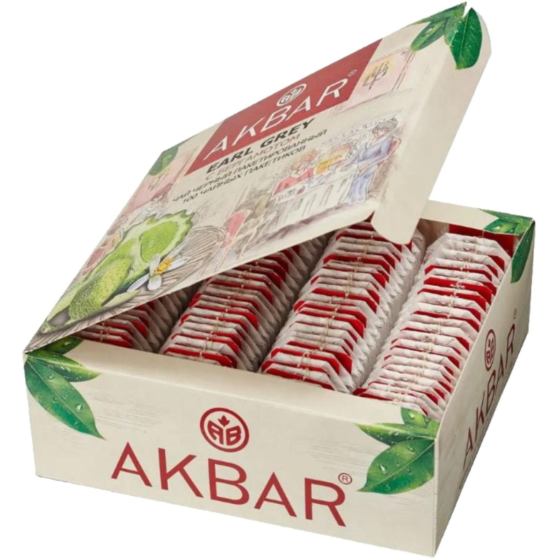 Чай Akbar Эрл Грей черный в пакетиках 100штх2г - фото 3
