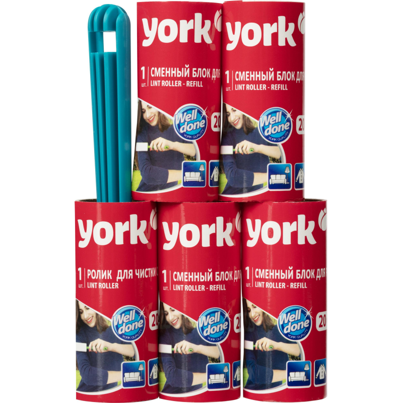 Ролик для чистки одежды 20 листов + наб. 4 сменных блока YORK, 068020 - фото 13