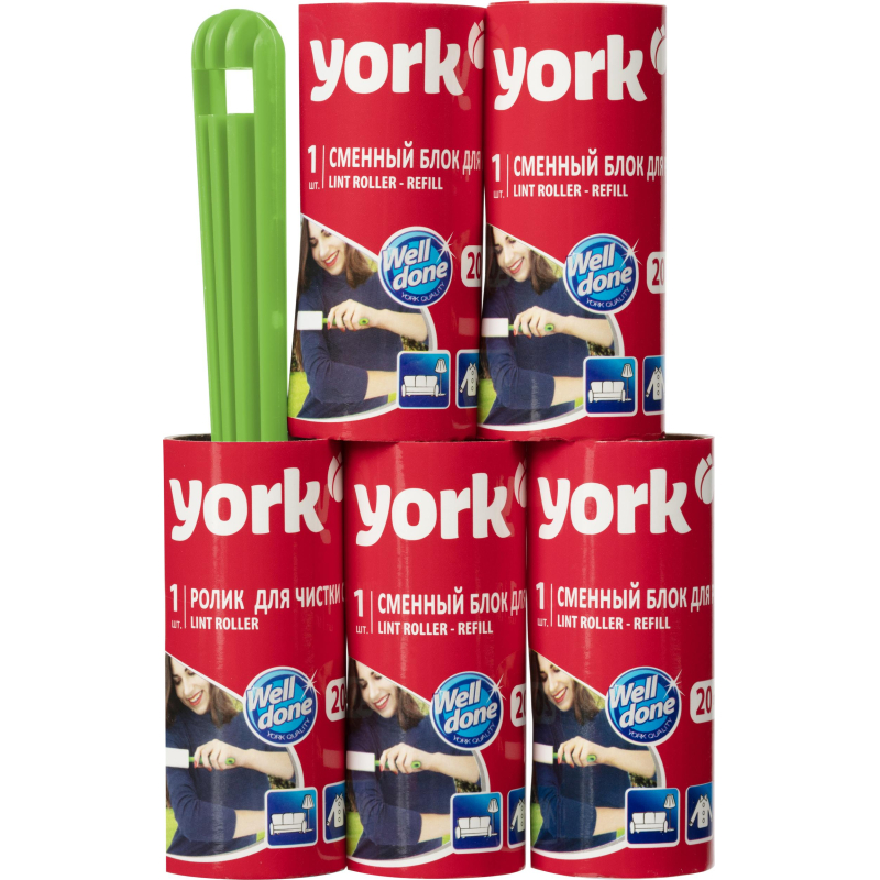 Ролик для чистки одежды 20 листов + наб. 4 сменных блока YORK, 068020 - фото 17
