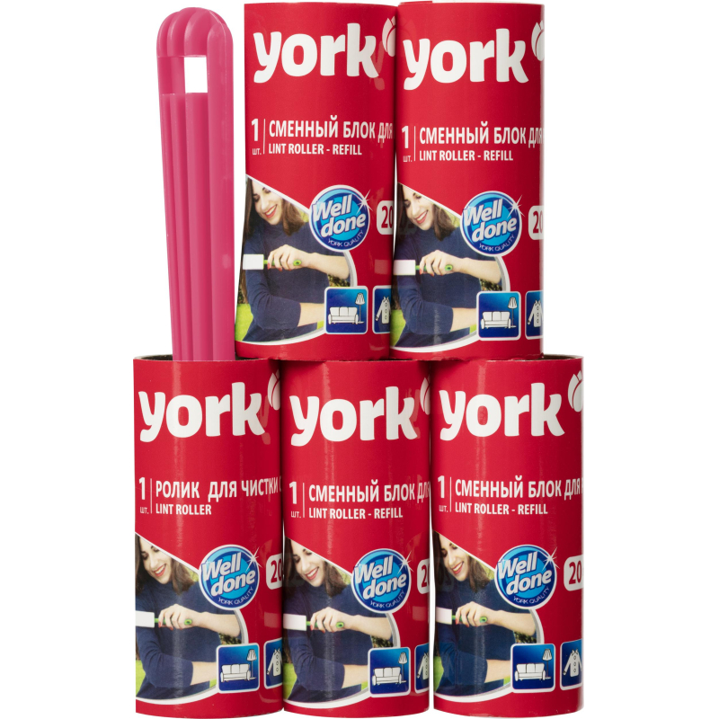 Ролик для чистки одежды 20 листов + наб. 4 сменных блока YORK, 068020 - фото 21
