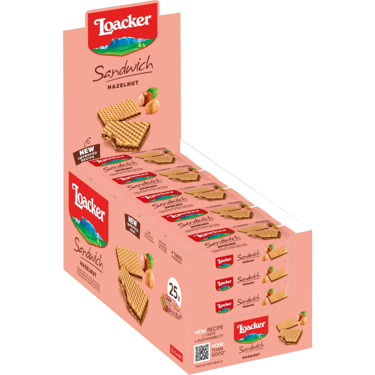 Вафли Loacker сэндвич с лесным орехом 25гx25шт/уп 14010-031 - фото 1