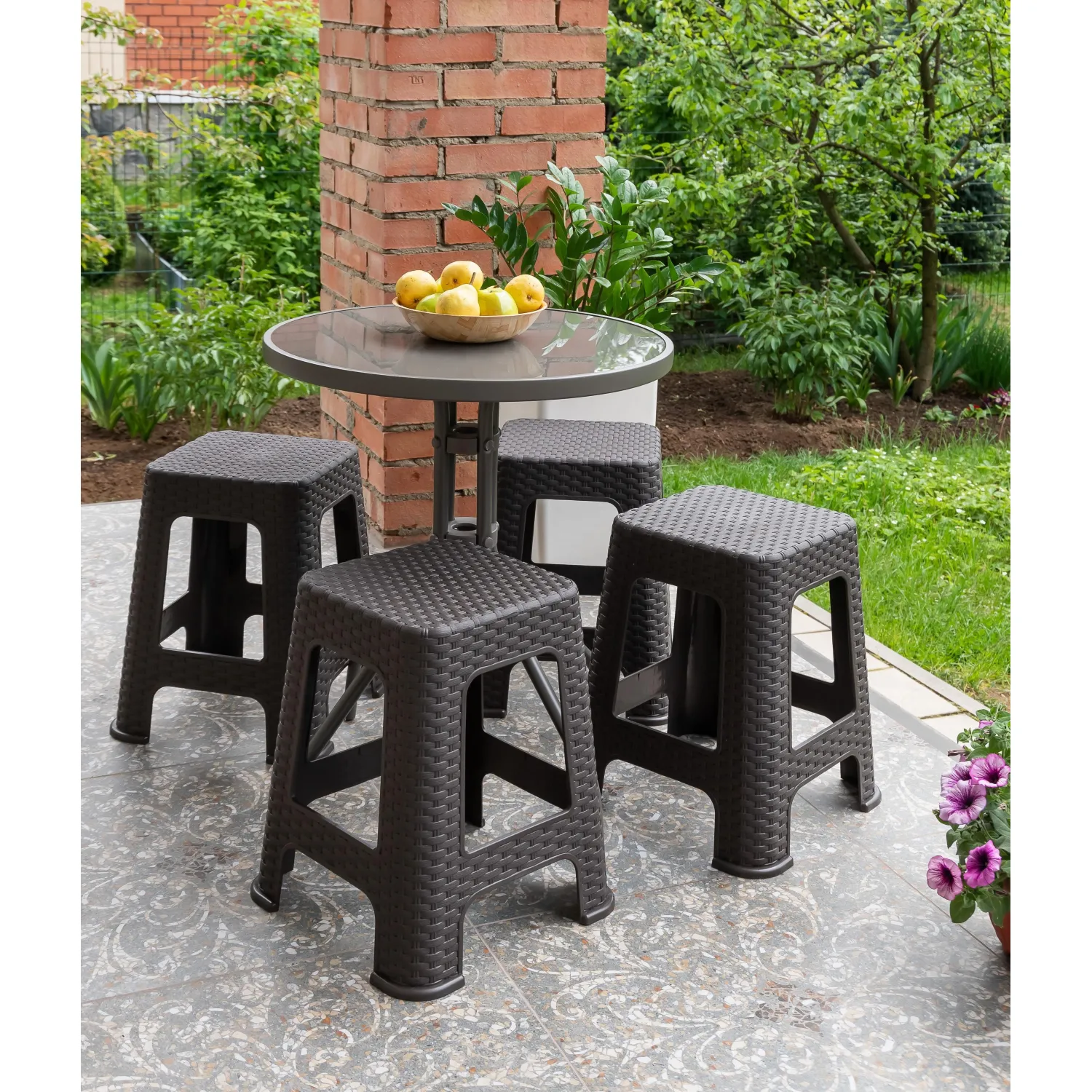 Табурет XPP_Ротанг h45 см коричневый - фото 2