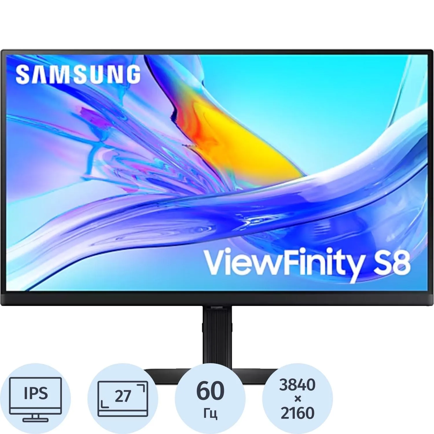 Монитор Samsung (LS27D804UAIXCI)27/UHD/IPS/60Hz/350cd/5ms/HDMI/DP/HAS - фото 1