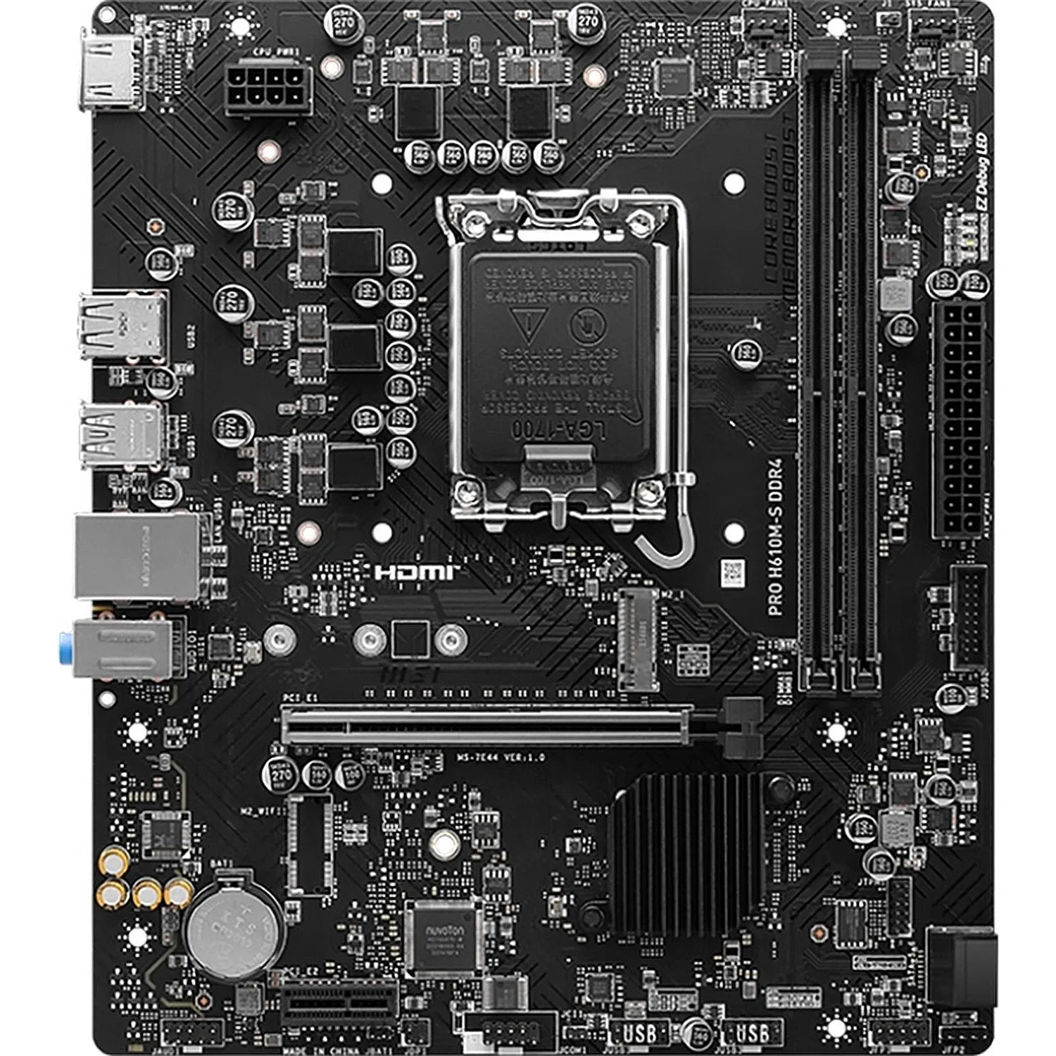 Материнская плата MSI PRO H610M-S DDR4, intel H610, s1700,2xDDR4,mATX - фото 2