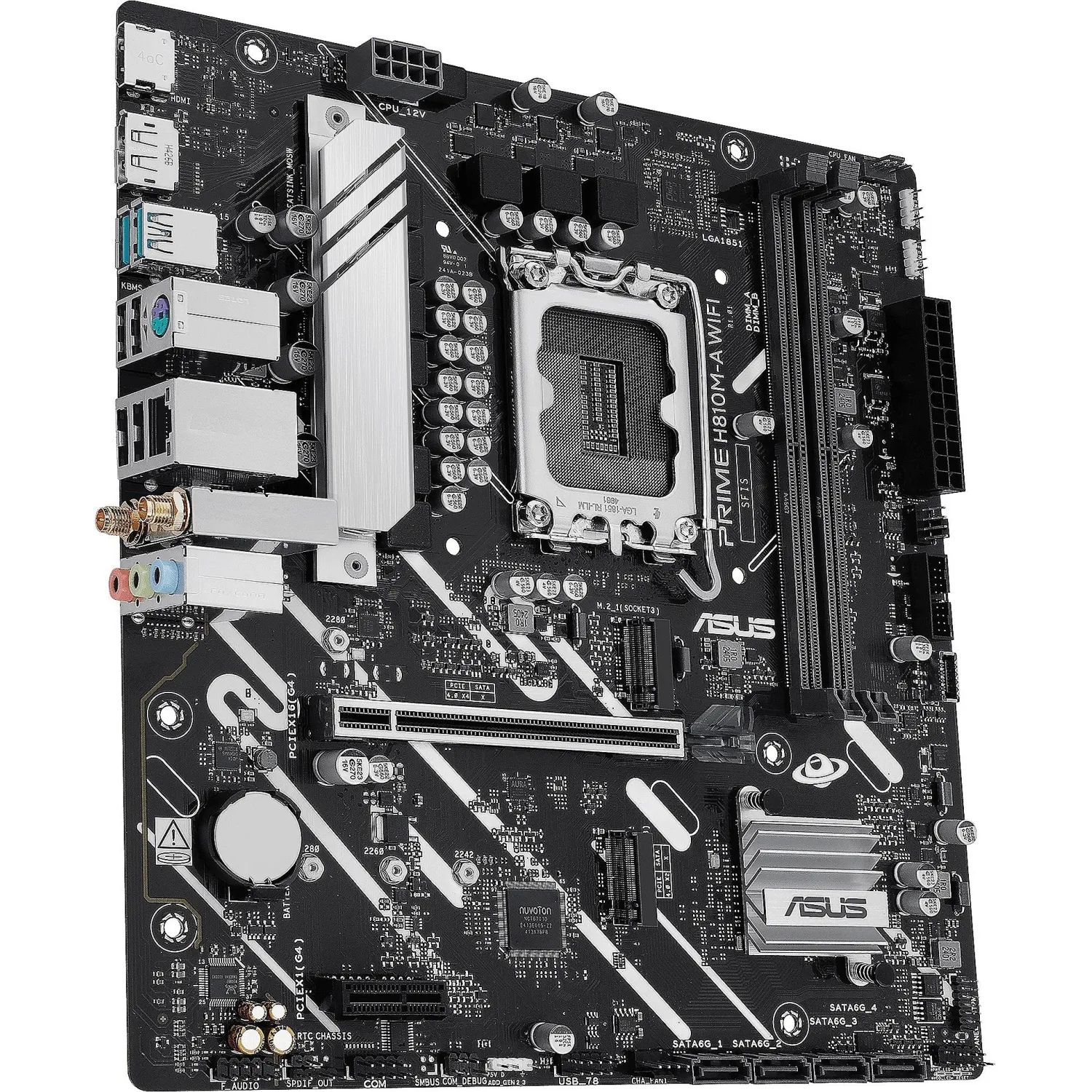 Материнская плата ASUS PRIME H810M-A WIFI, LGA1851, B810, 2xDDR5, mATX - фото 1