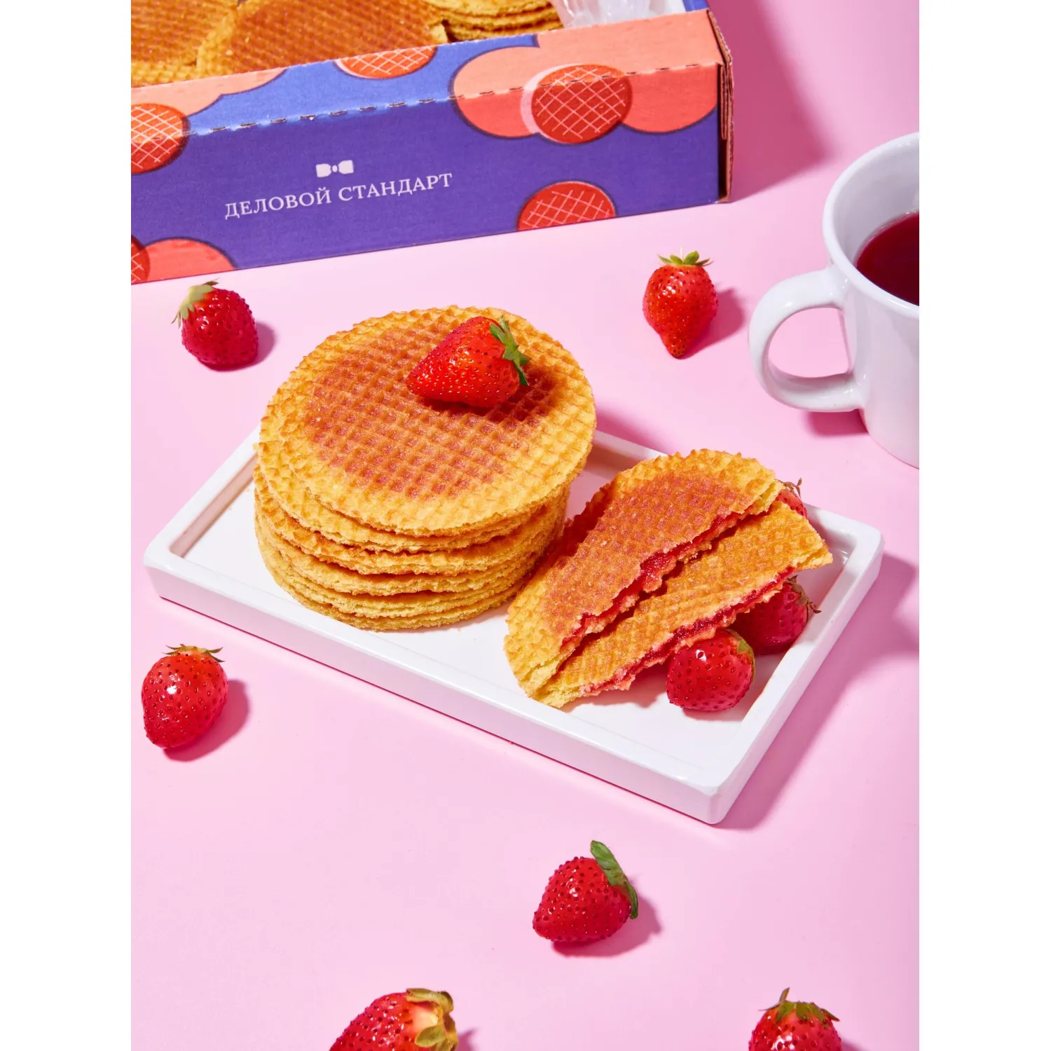 Вафли Деловой Стандарт мягкие с клубничной начинкой 770г - фото 4