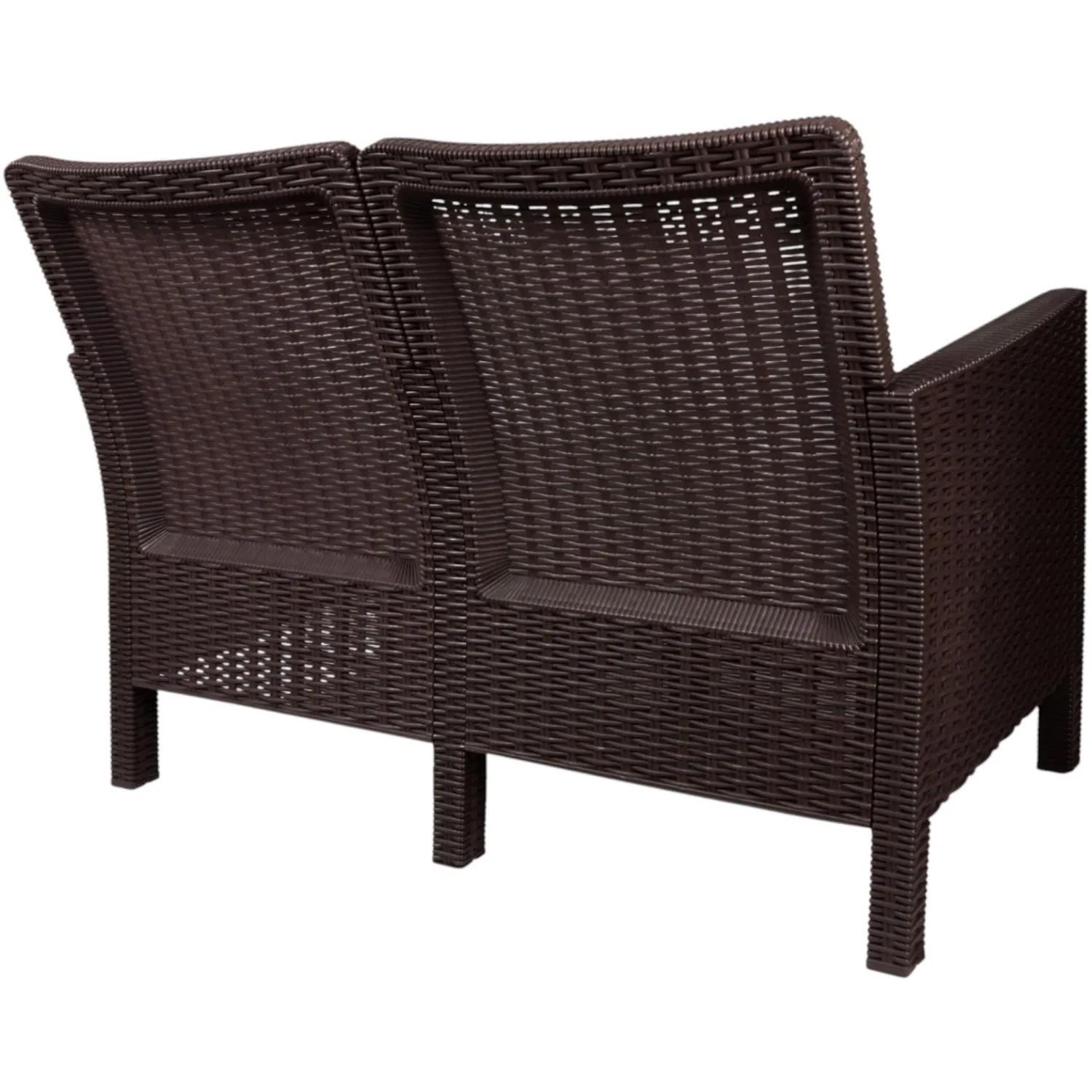 Диван TDT_двухместный садовый коричневый под ротанг - фото 3