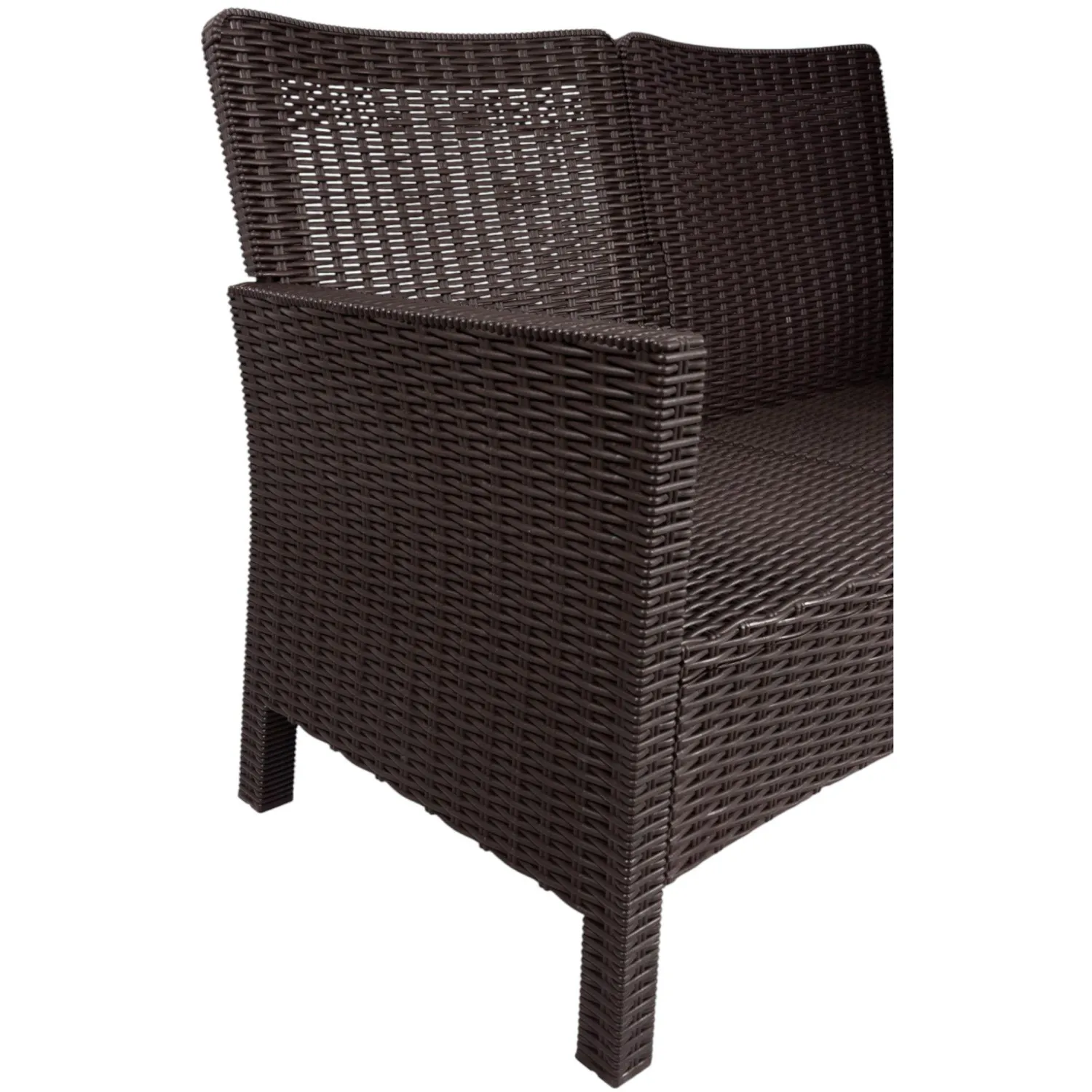 Диван TDT_двухместный садовый коричневый под ротанг - фото 4