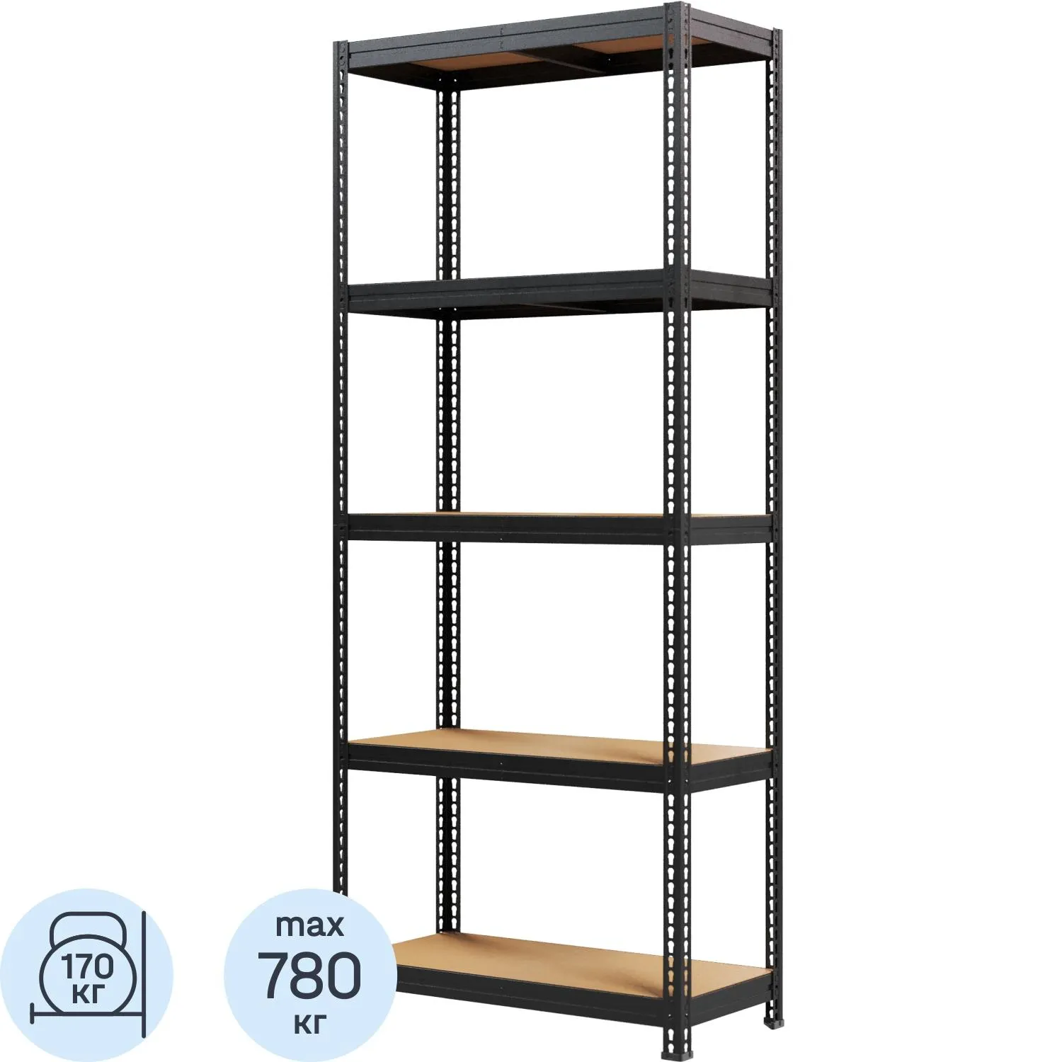 Стеллаж металлический MZ-PROFIL окрашенный 1800х750х350 - фото 1