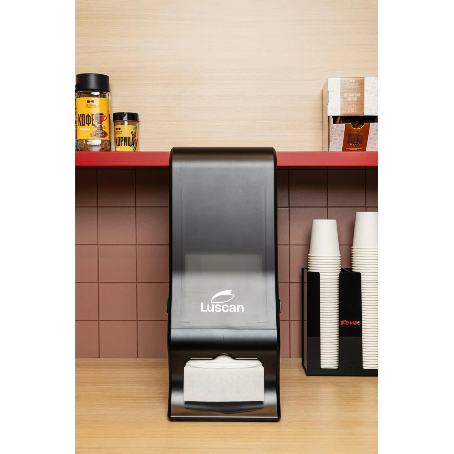 Диспенсер для салфеток вертикальный Luscan Professional N4 черный - фото 3