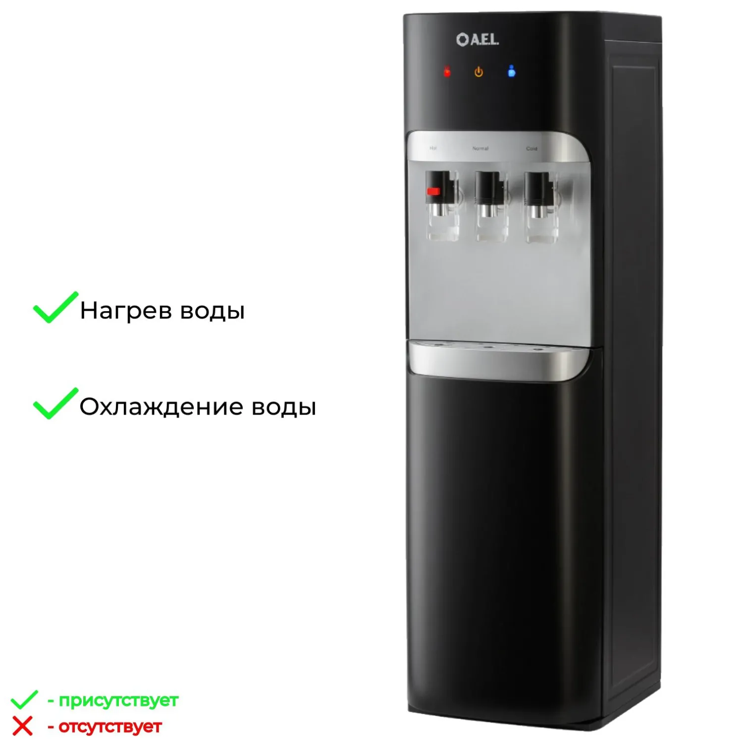 Кулер для воды AEL LD-AEL-808a matte black/silver - фото 5
