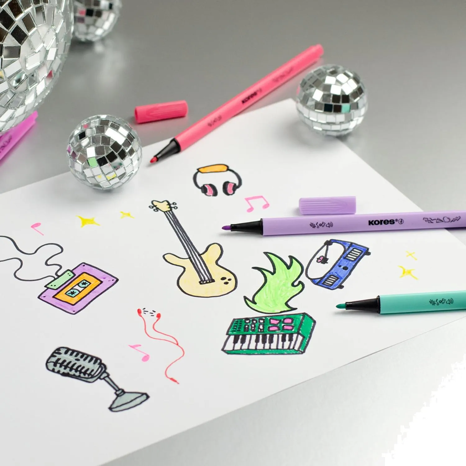 Фломастеры K-BEATS наб 26цв в коробке,пастель,неон.цв - фото 7