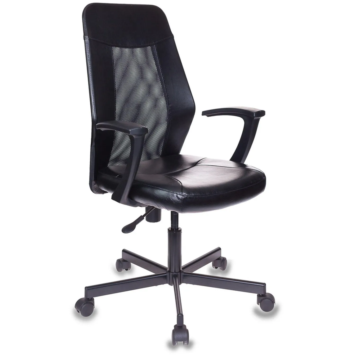 Кресло 0MX_VB_EChair-225 PTW к/з черный, сетка черна я - фото 1