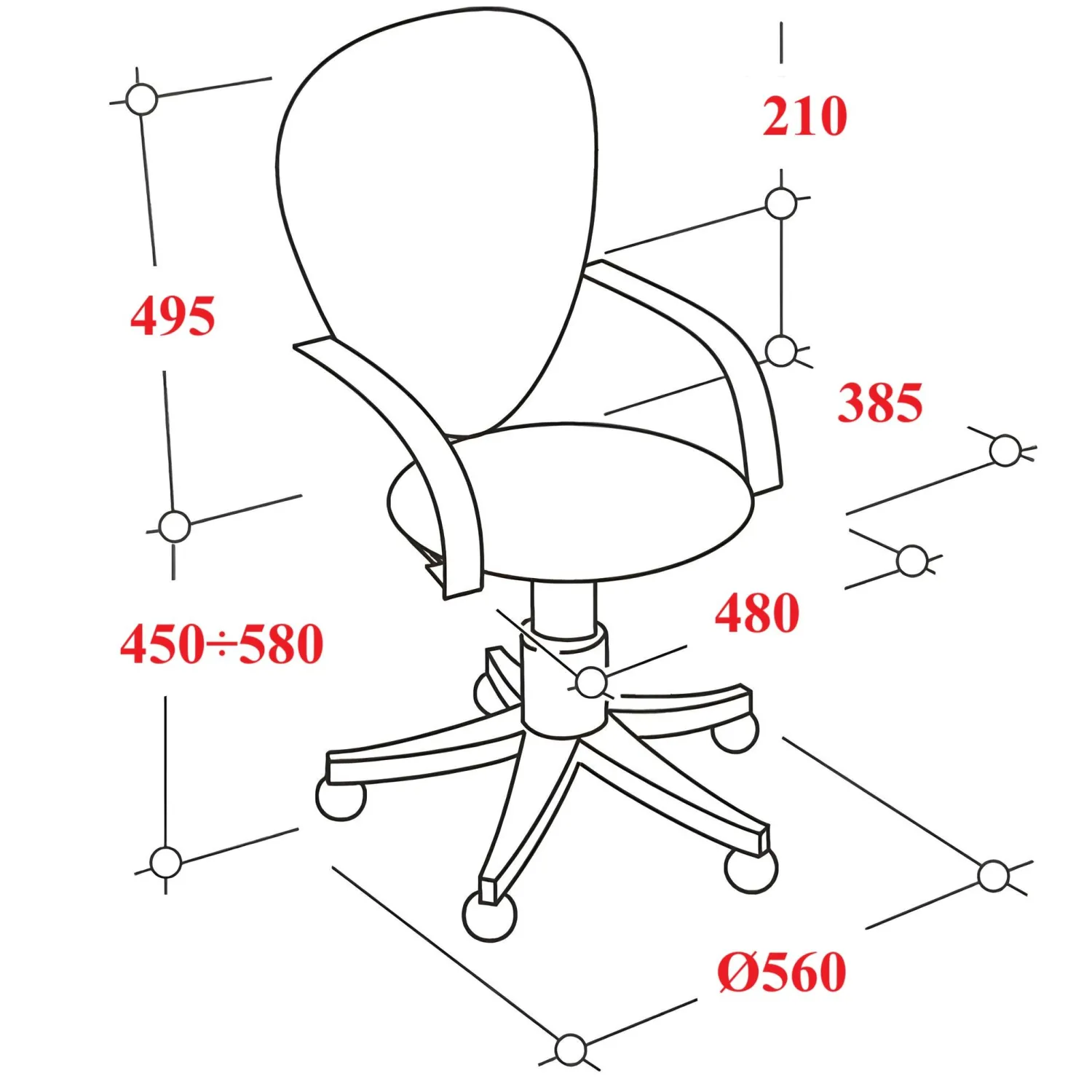 Кресло 0MX_VB_Бюрократ CH-1300N/BLACK, ткань черный 3C11 - фото 5