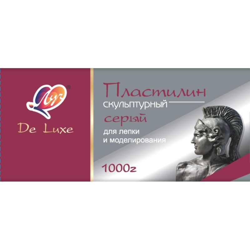 Пластилин скульптурный Люкс, серый, 1000 г 34С 2246-08 набор - фото 1