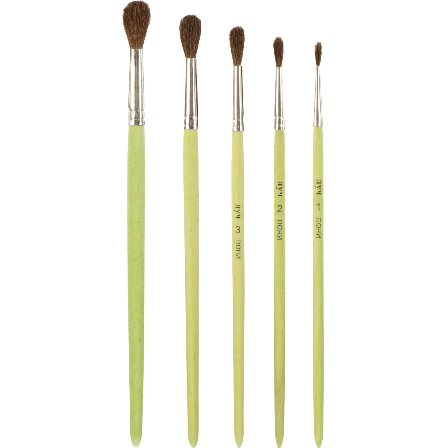 Набор кистей ZOO, 5 шт. ПОНИ (круглые № 1, 2, 3, 4, 5) 33С 2184-08 - фото 2