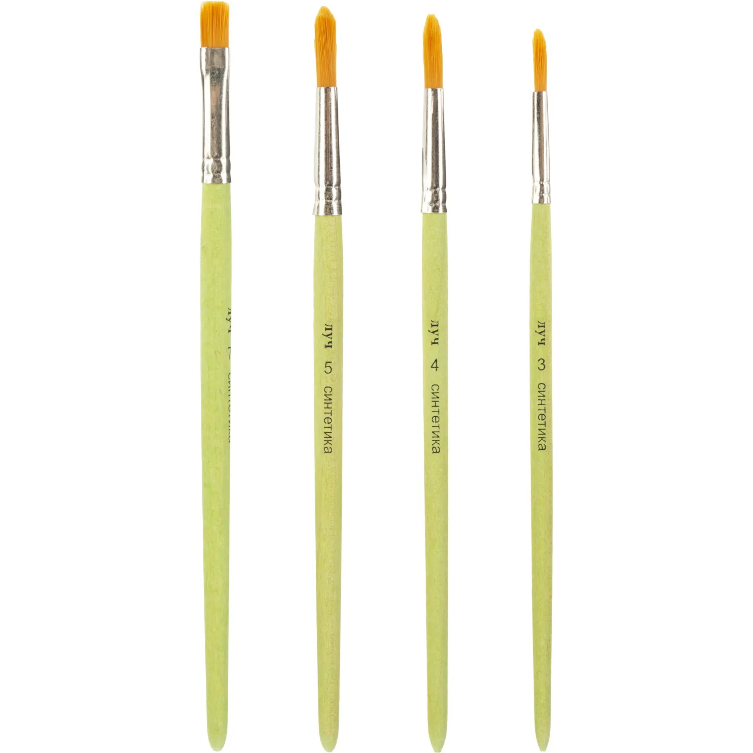 Набор кистей ZOO,4шт.СИНТЕТИКА(круглые №3,4,5;плоская №7 33С 2186-08 - фото 2