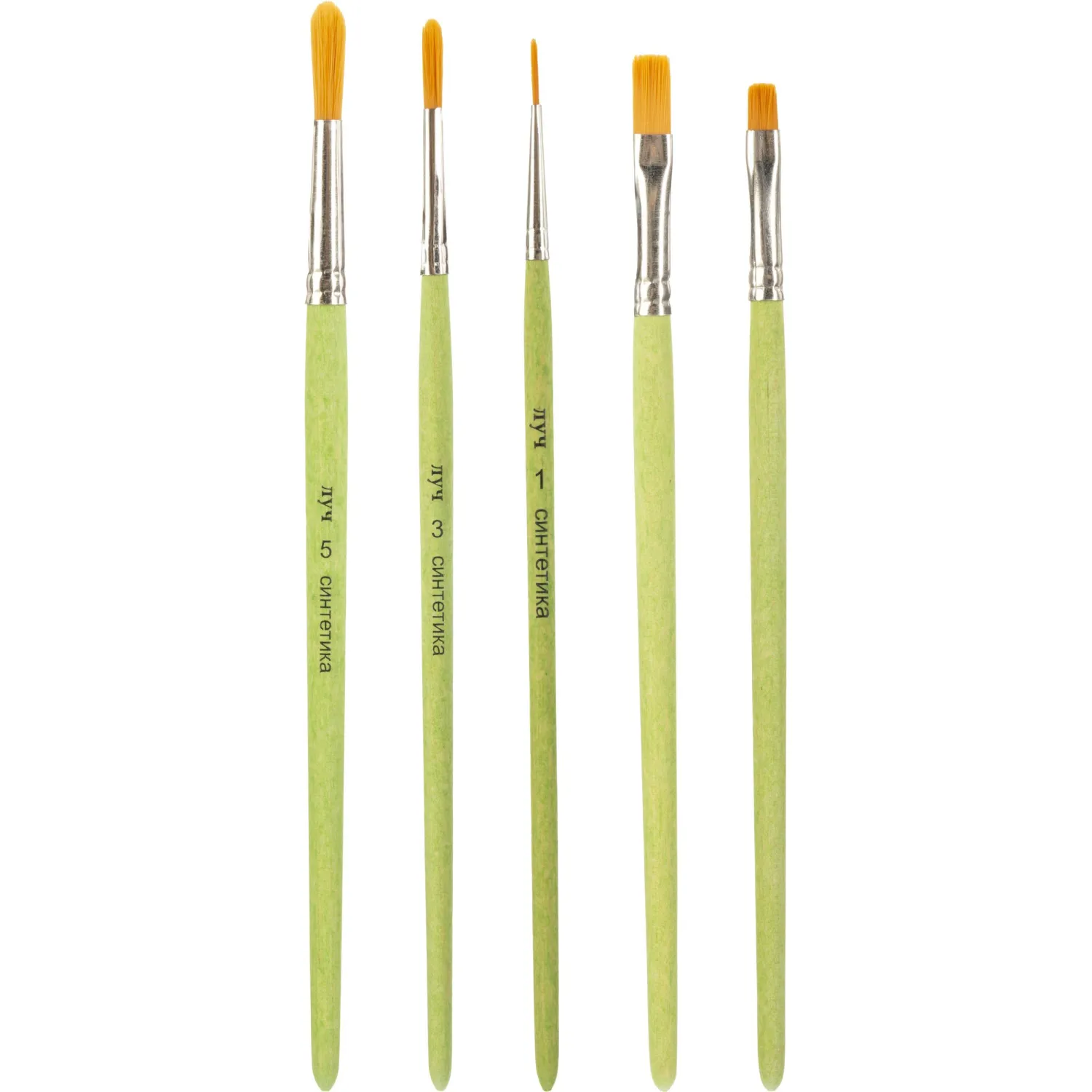 Набор кистей ZOO,5шт.СИНТЕТИКА(круглые№1,3,5;плоские№6,8)33С 2187-08 - фото 2