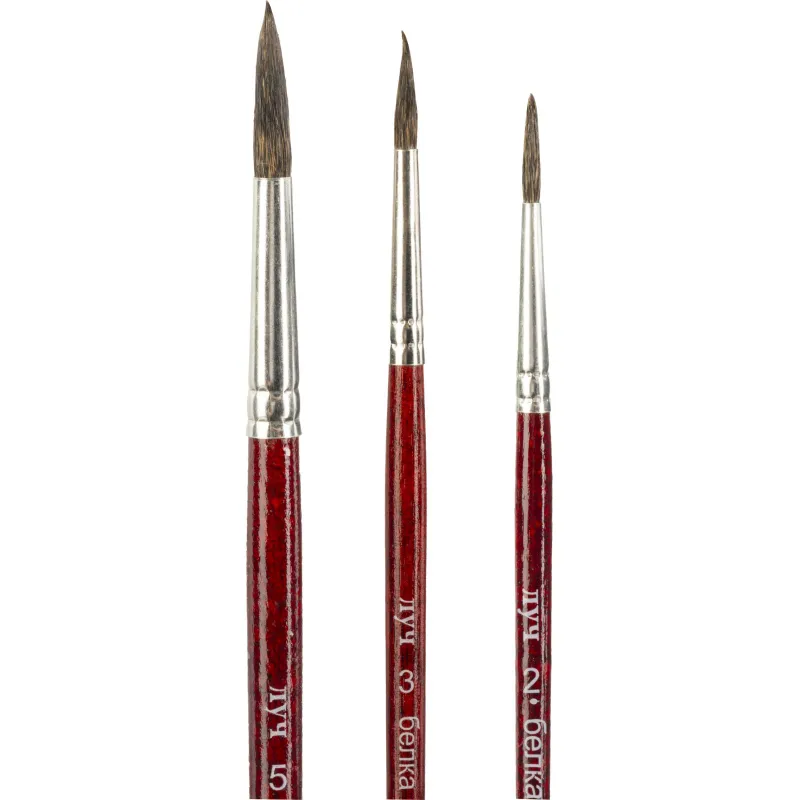 Набор кистей Классика цвета, 3 шт. БЕЛКА (круглые № 2 ,3, 5) 33С 2176-08 - фото 3