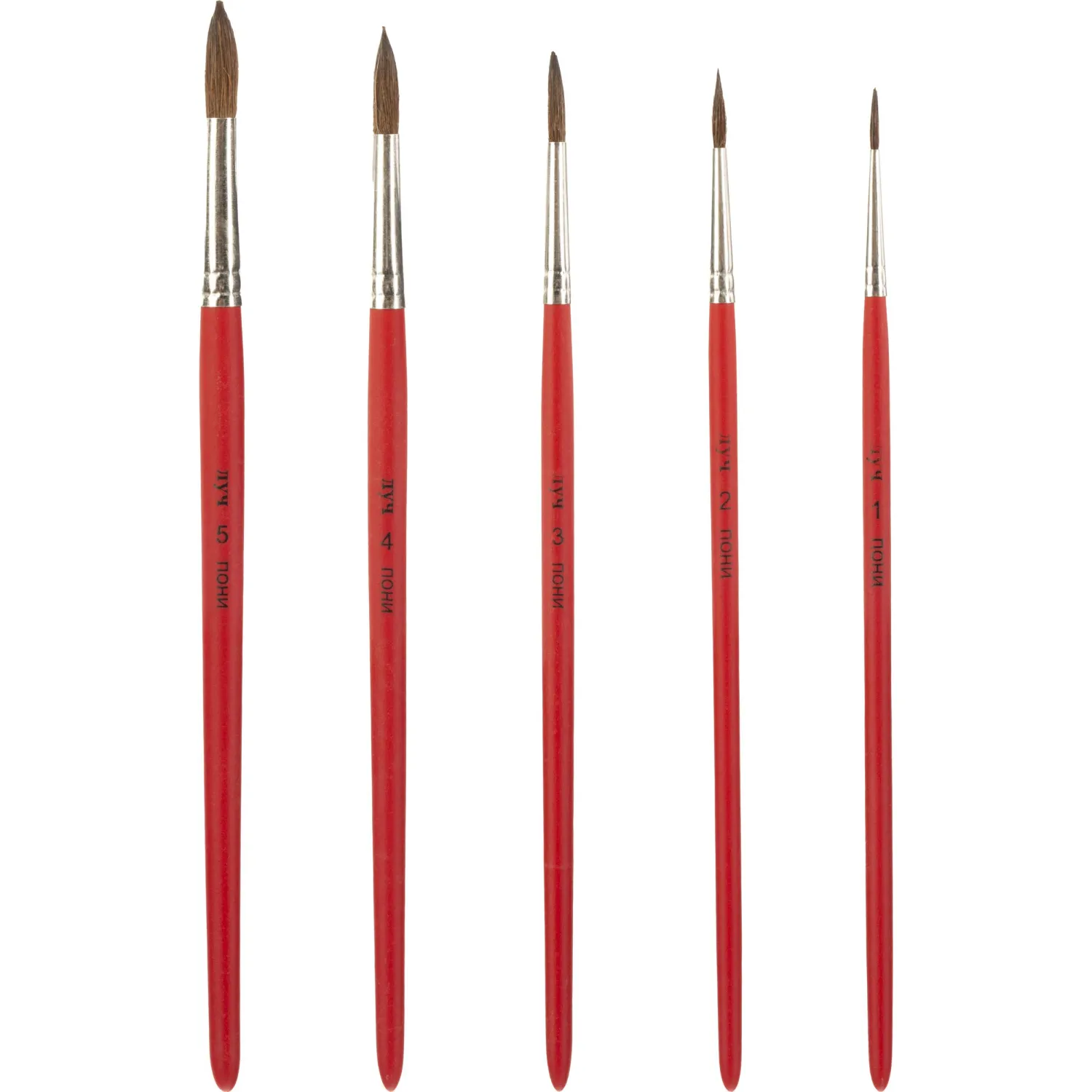 Набор кистей Классика цвета, 5 шт. ПОНИ (круглые №1,2,3,4,5) 33С 2178-08 - фото 3