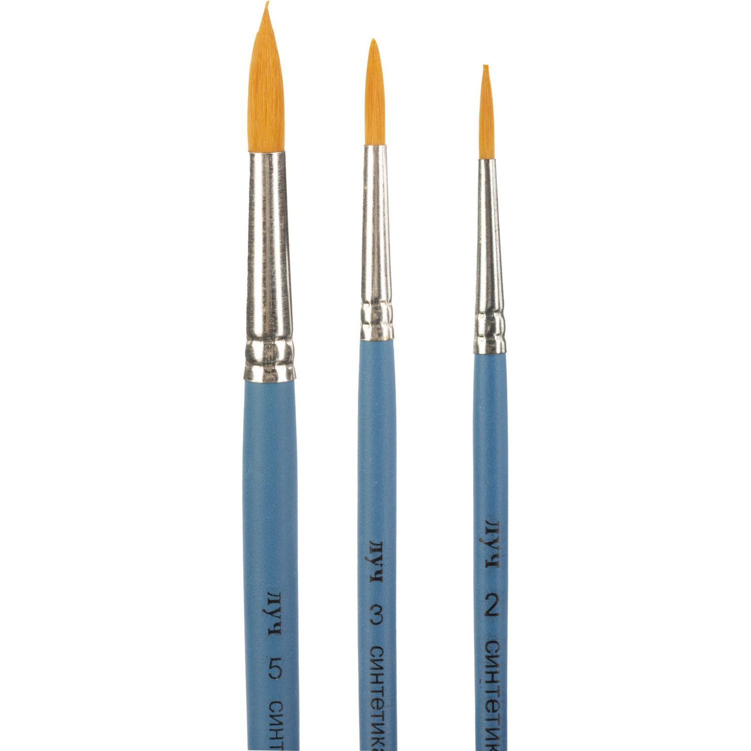 Набор кистей Классика цвета, 3 шт. СИНТЕТИКА (круглые№2,3,5) 33С 2179-08 - фото 3