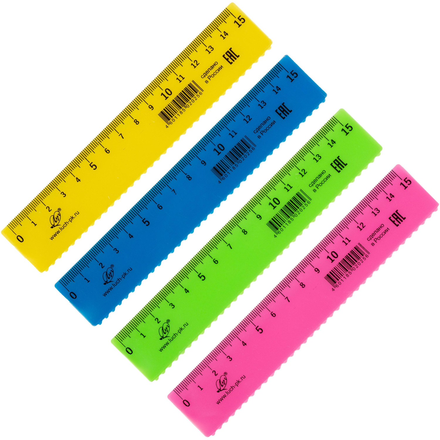 Линейка 15 см, непрозрачная, с волнистым краем, ассорти 34С 2253-08 - фото 2