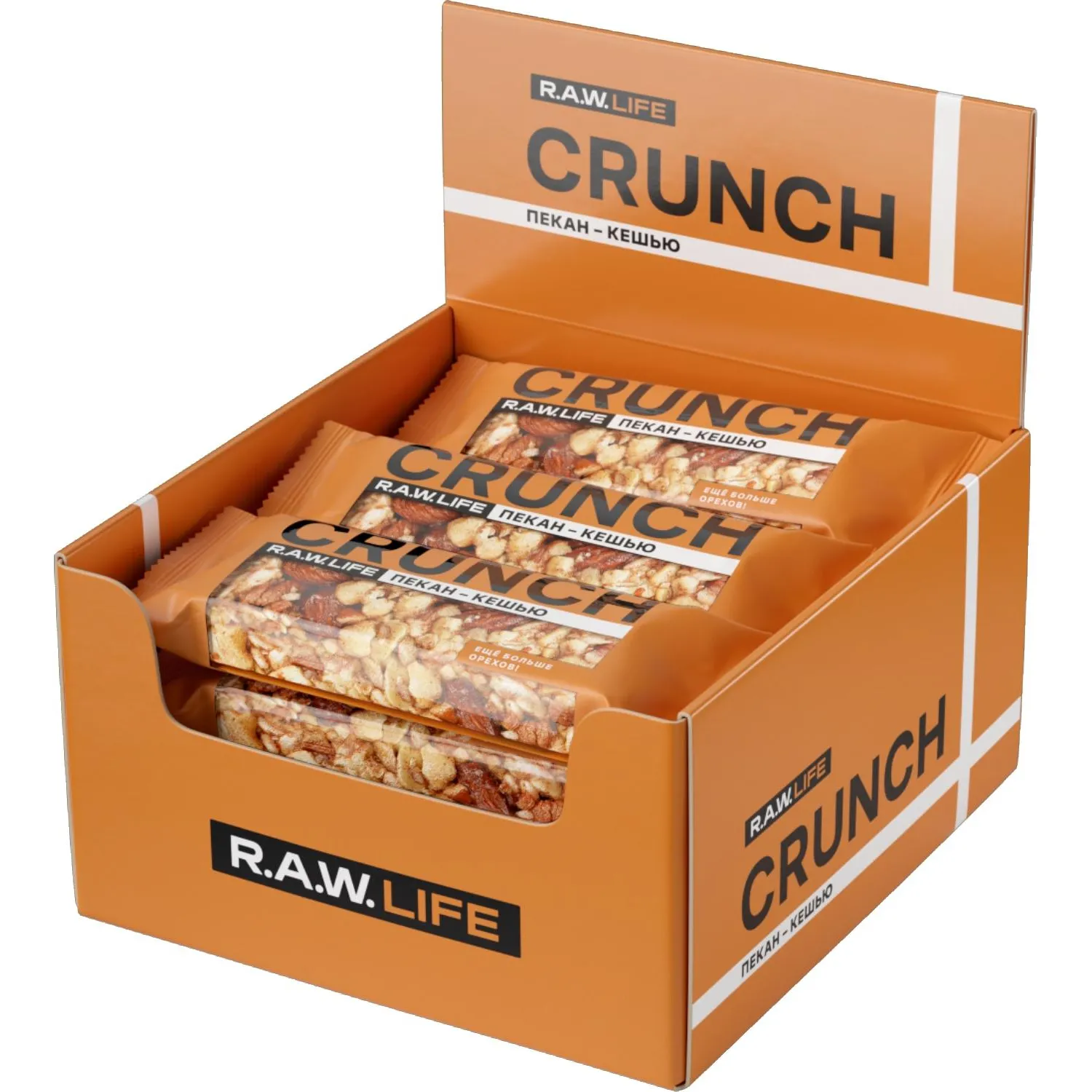 Батончик R.A.W.LIFE орехово-фруктовый CRUNCH Пекан-Кешью, 30гx12шт/уп - фото 1