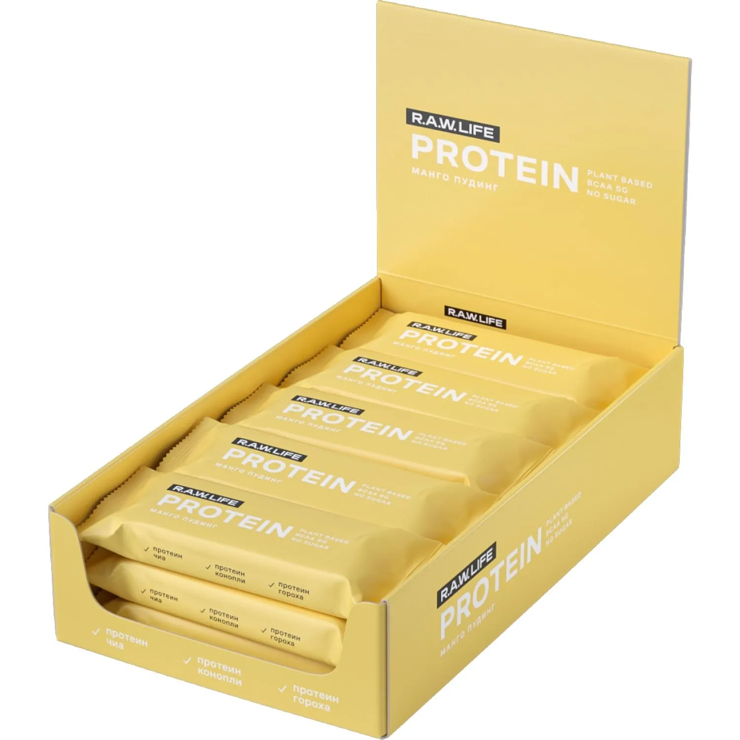 Батончик протеиновый R.A.W.LIFE орехово-фруктовый Манго пудинг, 43гx15шт/уп - фото 1