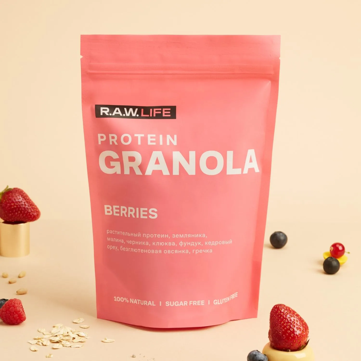 Гранола протеиновая R.A.W.LIFE  Ягоды, 220г - фото 3