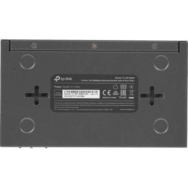 Коммутатор TP-Link TL-SF1009P 9x100Мбит/с 8PoE+ 65W неуправляемый - фото 4