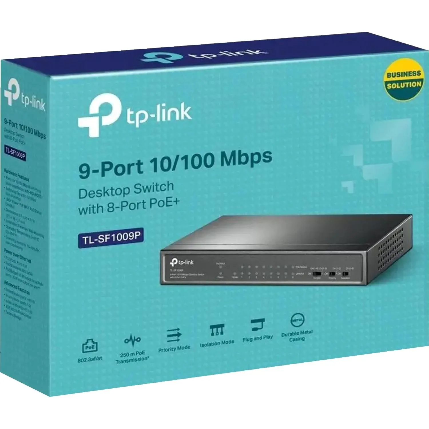 Коммутатор TP-Link TL-SF1009P 9x100Мбит/с 8PoE+ 65W неуправляемый - фото 5