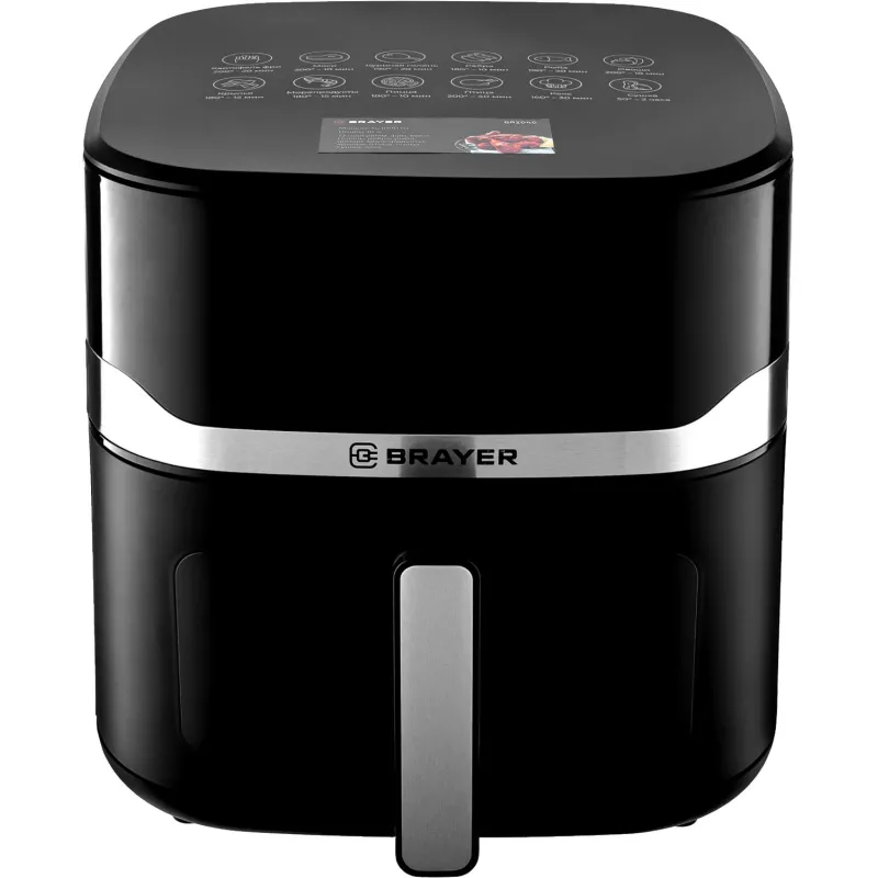 Аэрогриль BRAYER 2040BR,1800Вт,10л,t.200С,съем.реш,таймер,LCD-дисп,12прогр - фото 1