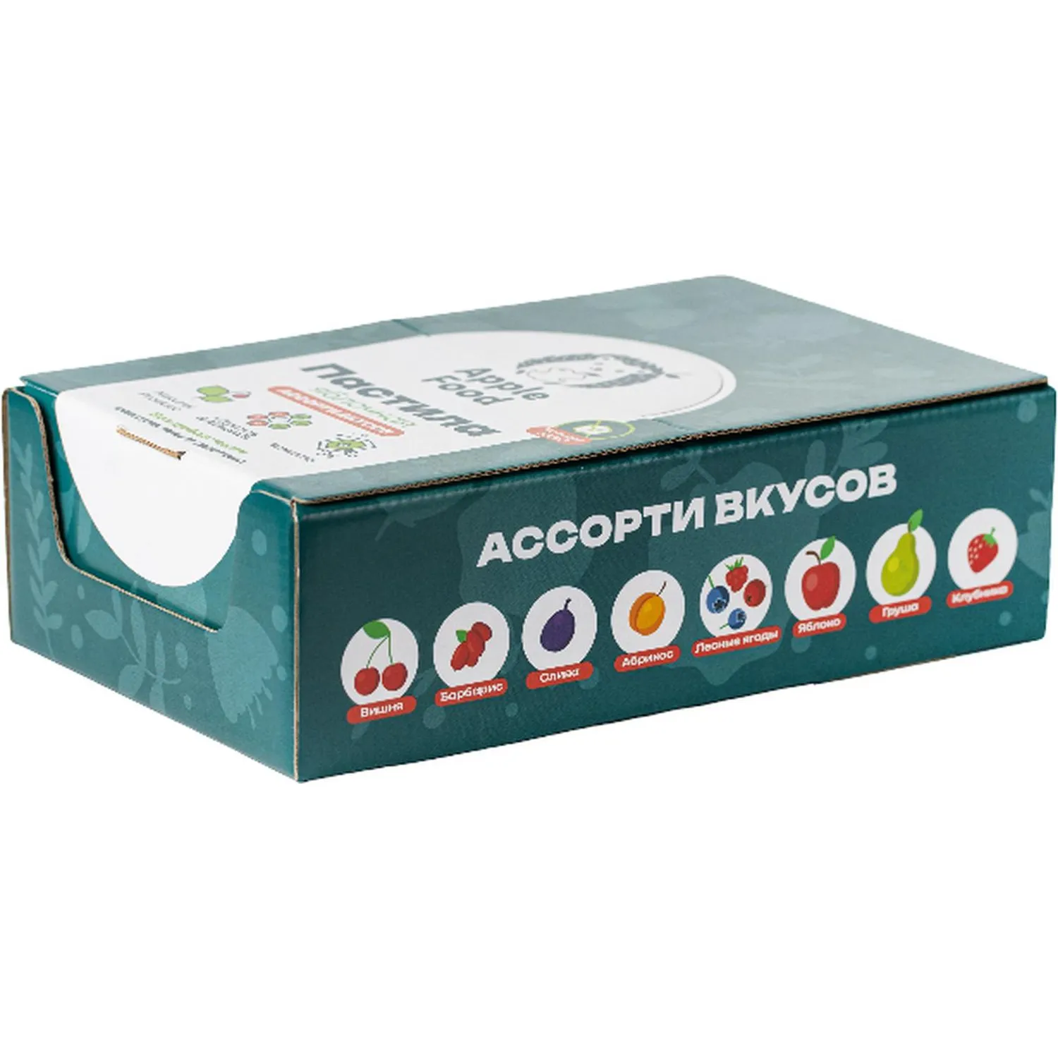 Пастила Apple Food слив_барб_гр_абр_клуб_лес.яг_виш_ябл (960г) 40гx24шт/уп - фото 1