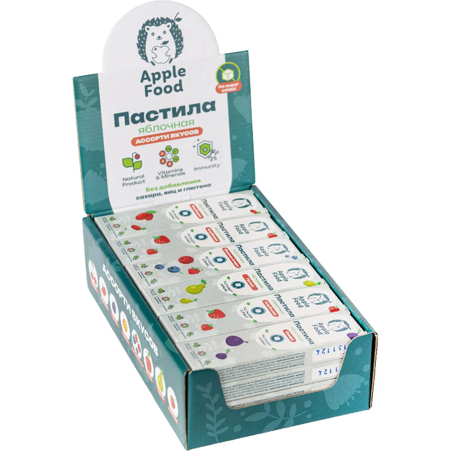 Пастила Apple Food слив_барб_гр_абр_клуб_лес.яг_виш_ябл (960г) 40гx24шт/уп - фото 2