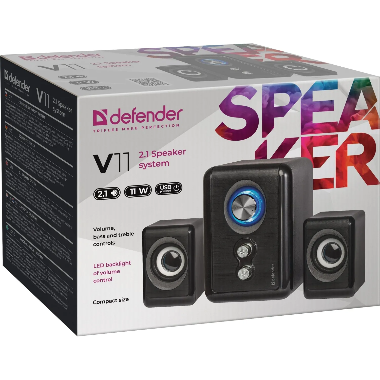 Акустическая система 2.1 Defender V11 11 Вт, питание от USB (65111) - фото 4