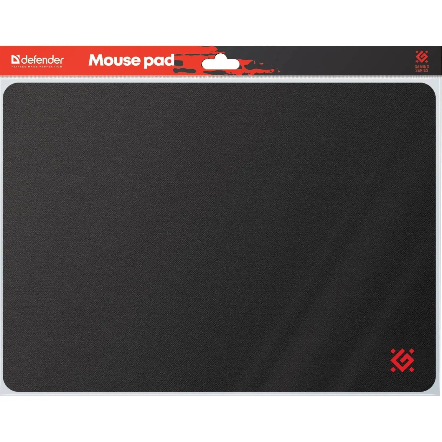 Коврик для мыши Defender Black S 250x350x3 мм, игровой ткань+резина (50017) - фото 3