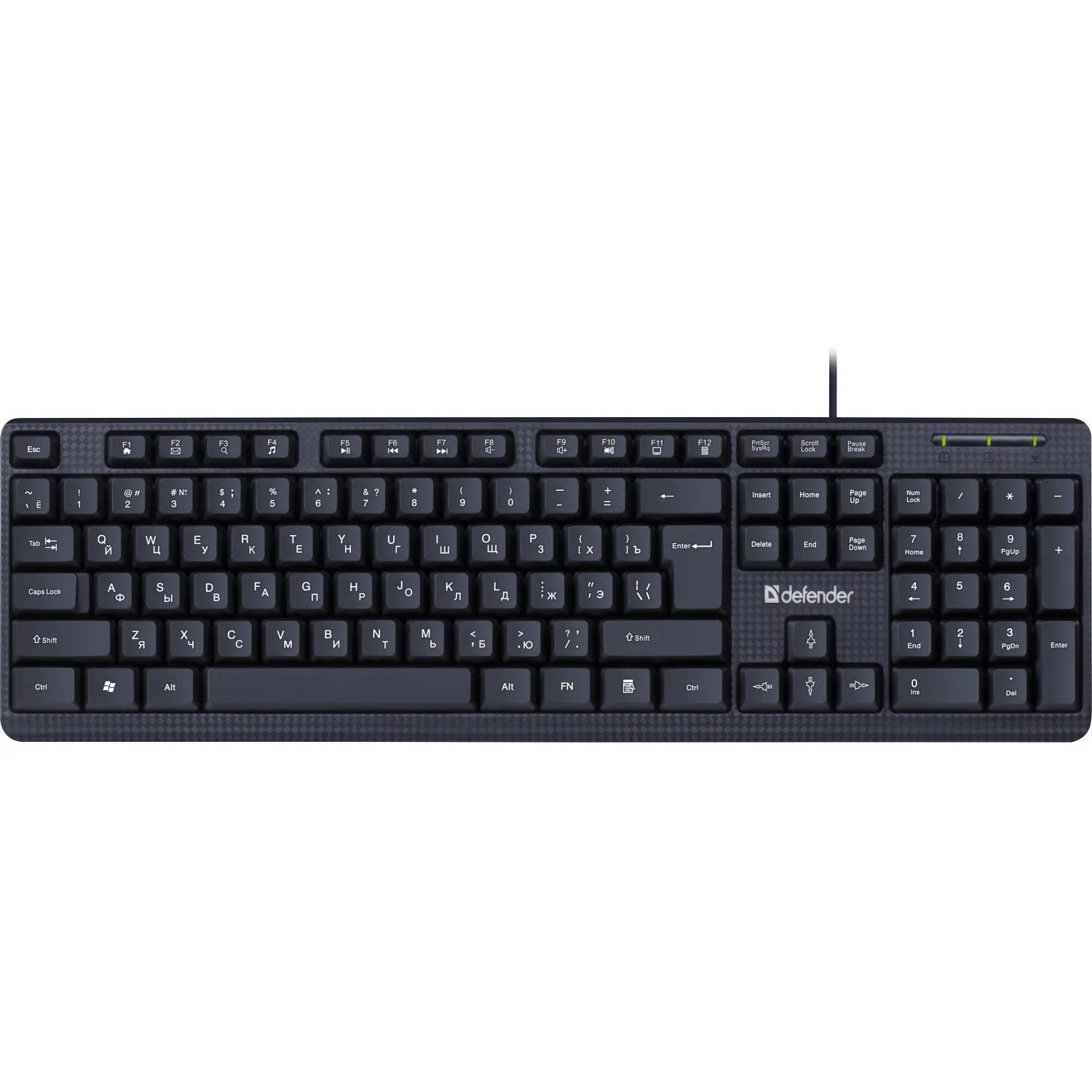 Клавиатура Defender Daily HB-162 RU проводн,черный,104кнопки+FN, 1.8м 45162 - фото 1