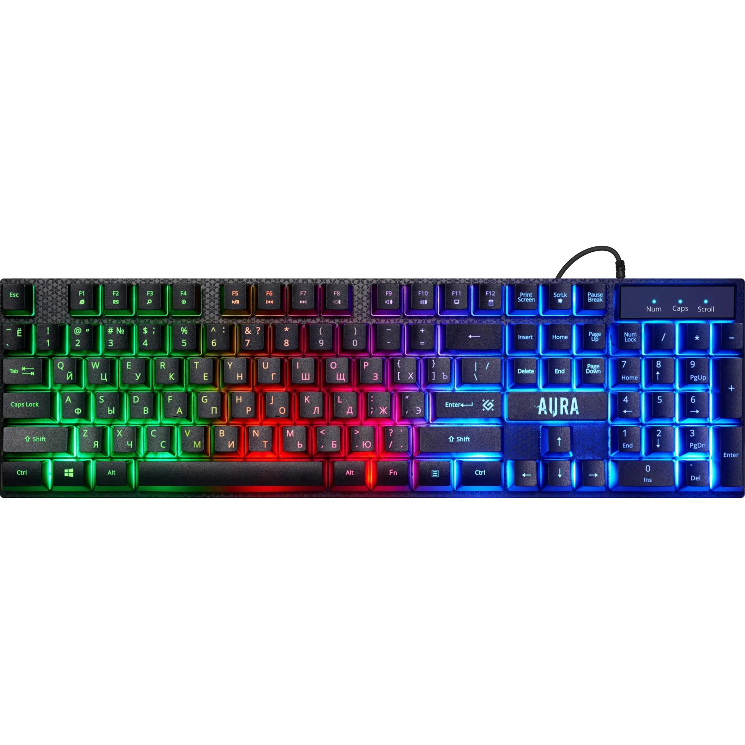 Набор клавиатура+мышь Defender +коврик Aura MKP-117 RU,Light игров. (52117) - фото 2