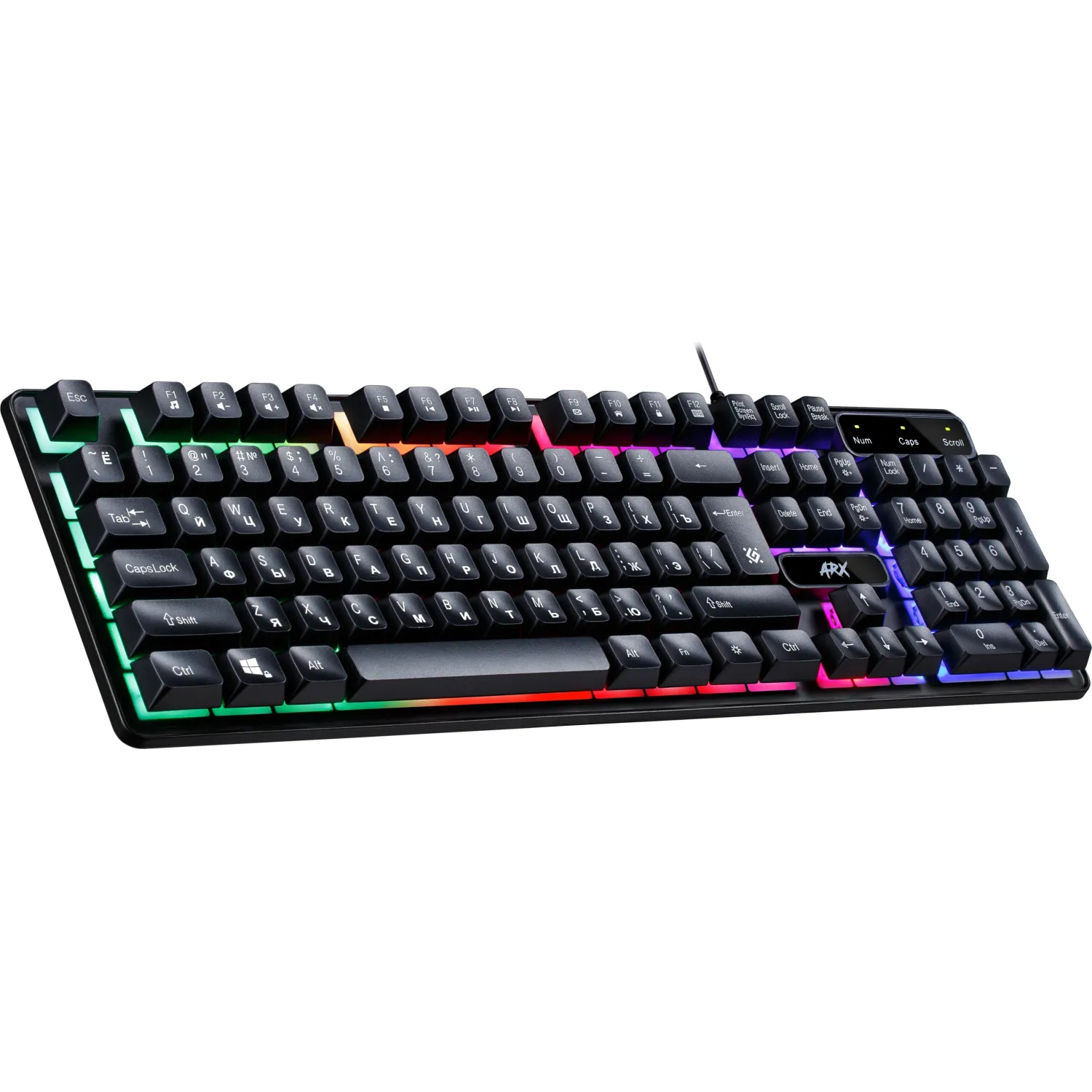 Клавиатура Defender Arx GK-196L RU проводн.игровая, радужн. подсветка 45196 - фото 2