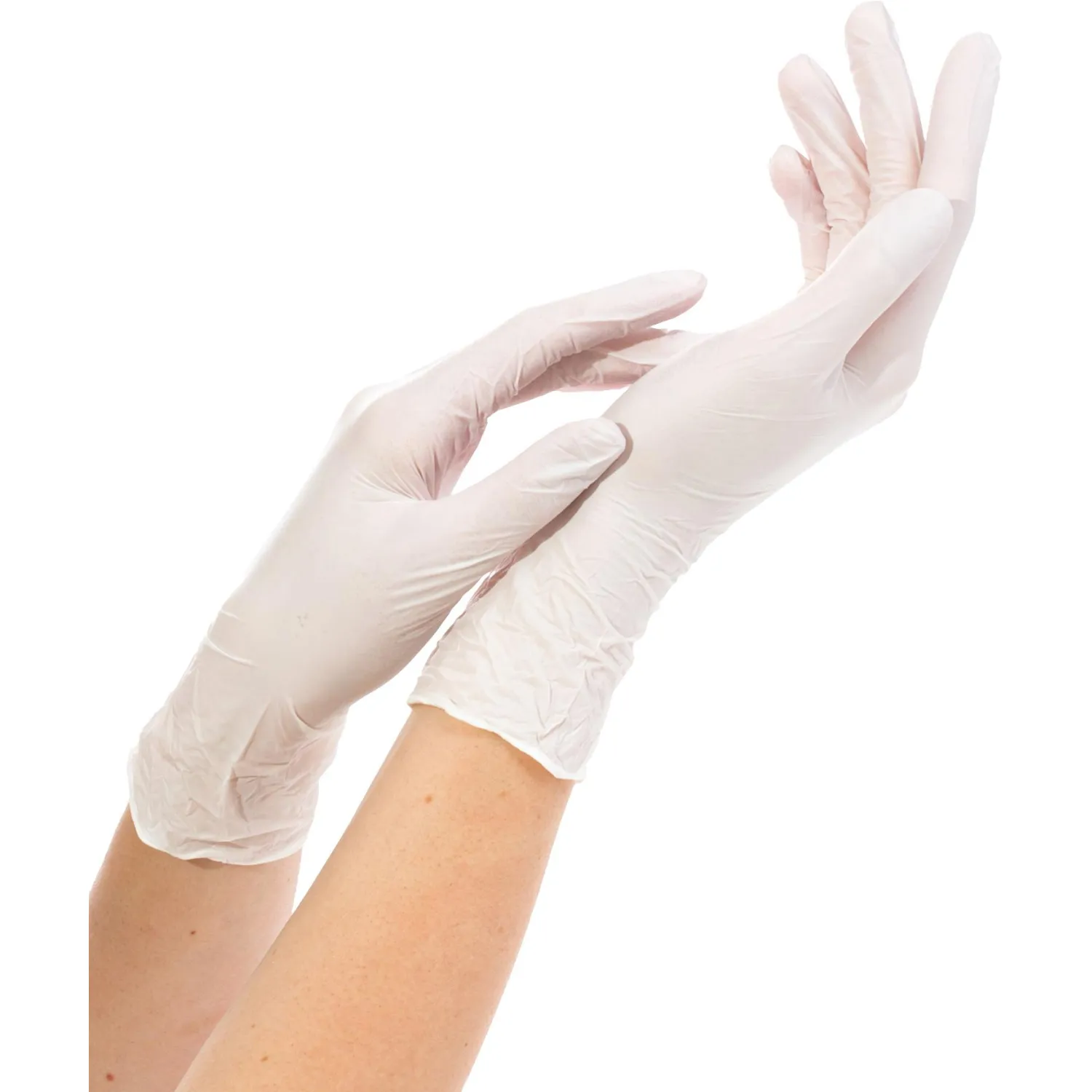 Перчатки нитрил., н/с, н/о,3,9гр./шт,бел.Nitrimax (XS) 50 п/уп - фото 2