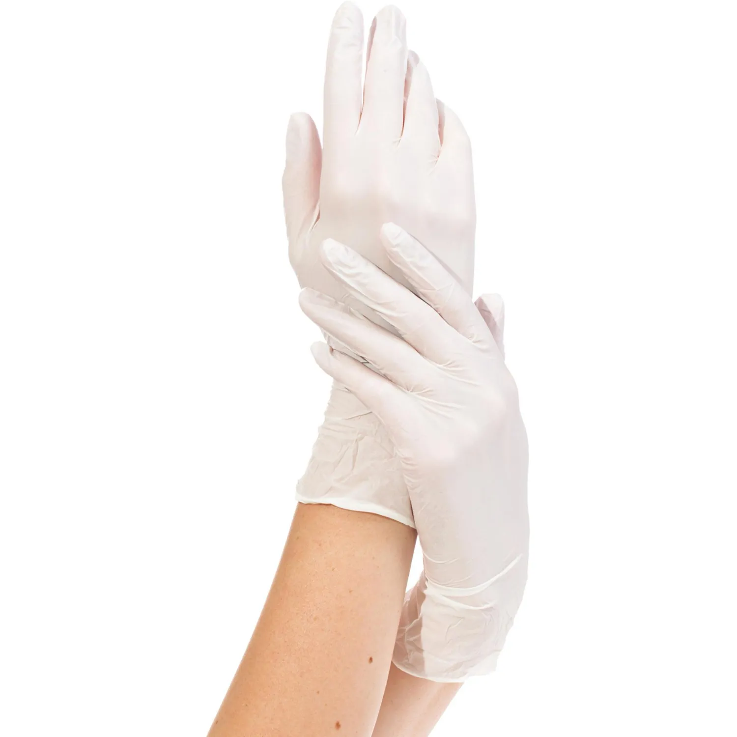 Перчатки нитрил., н/с, н/о,3,9гр./шт,бел.Nitrimax (L) 50 п/уп - фото 3
