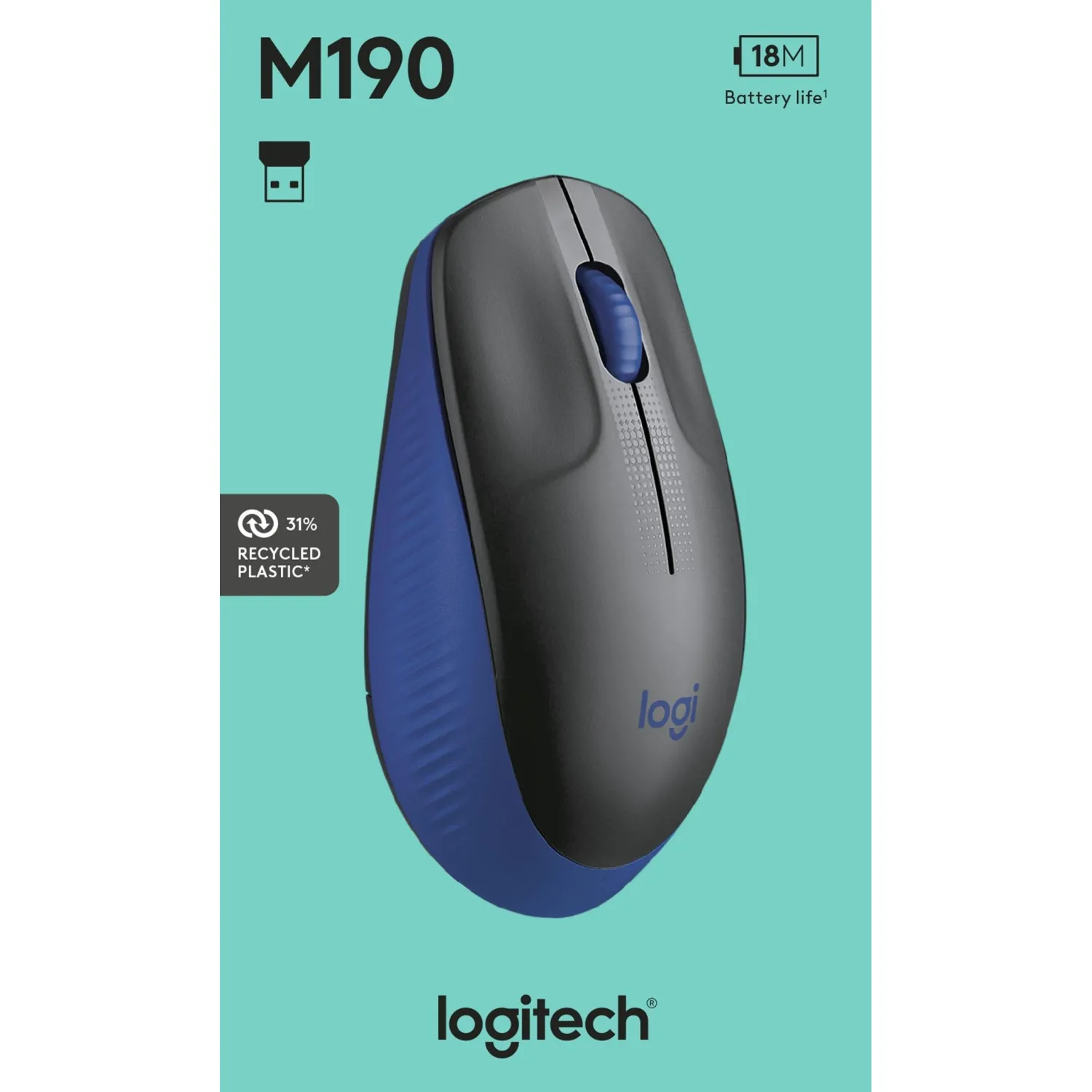 Мышь компьютерная Logitech беспр. M190 Wireless BLUE 910-005907 - фото 7