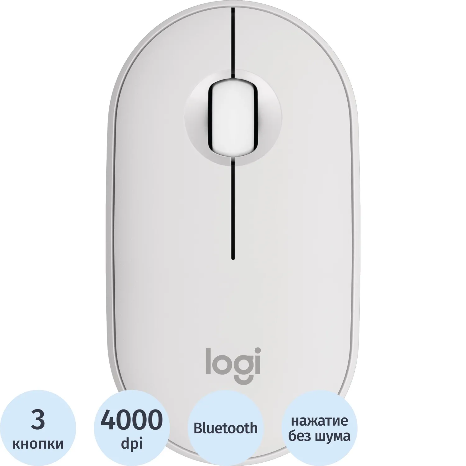 Мышь компьютерная Logitech беспр. M350S Pebble 2 BT TONAL WHITE 910-007013 - фото 1