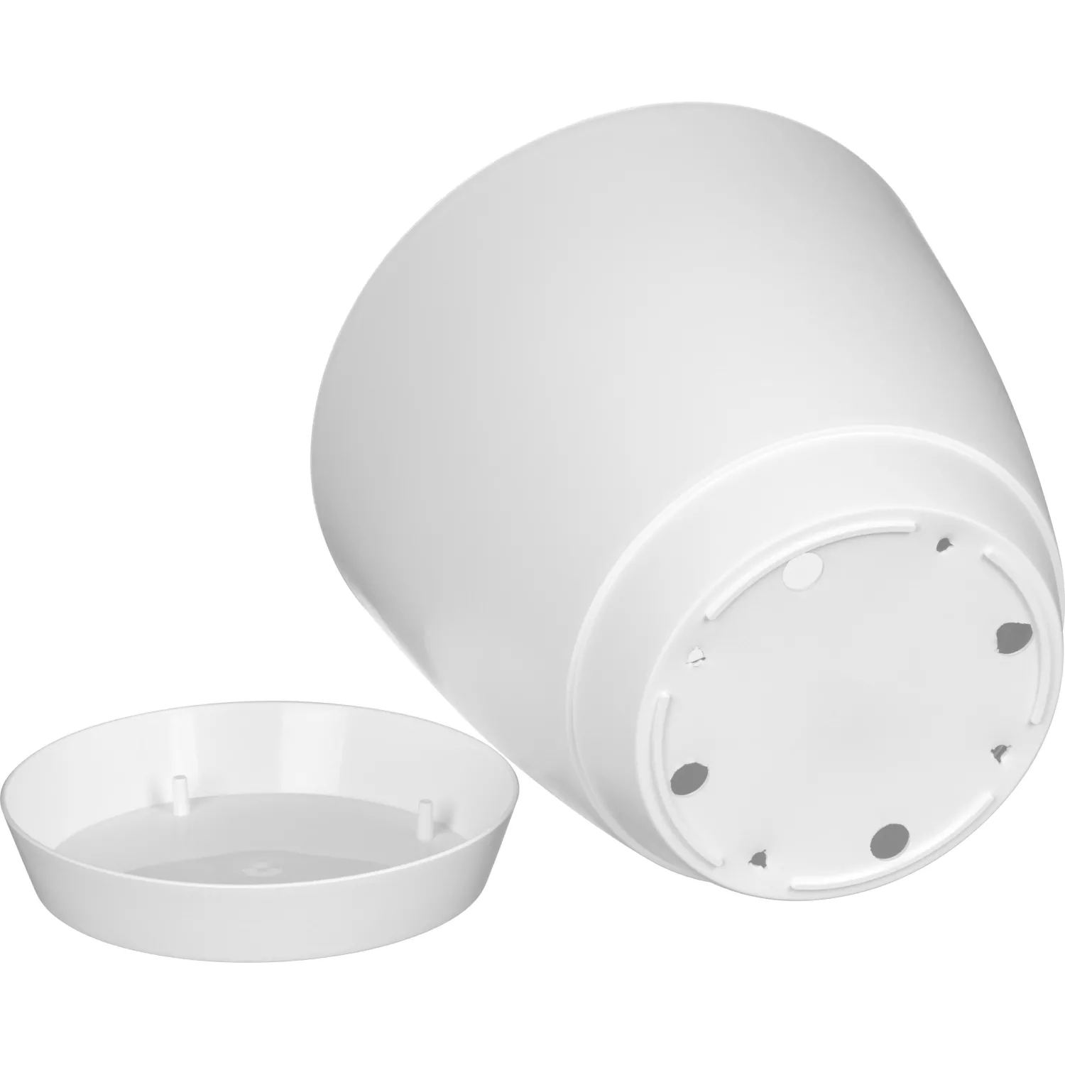 Горшок для цветов Flora 2,2л с поддоном (белый), 231600729/00 - фото 4