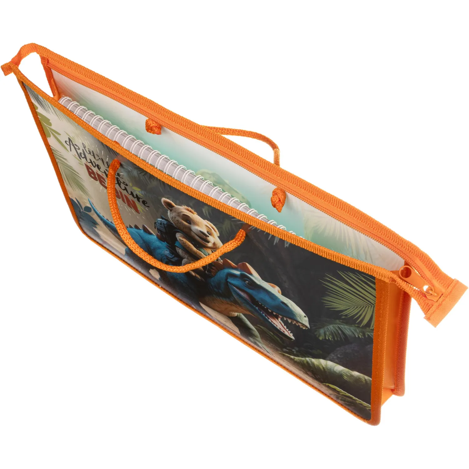 Папка для тетрадей Дино и медвежонок А4 на молнии с ручками,,45мм, 88441 - фото 5